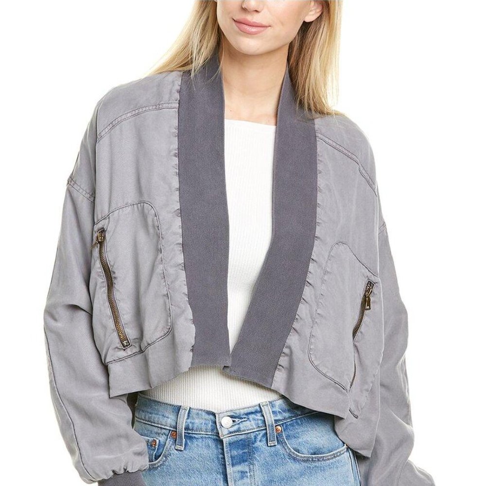Young Fabulous & Broke Fara Cropped Bomber Jacket (size M)